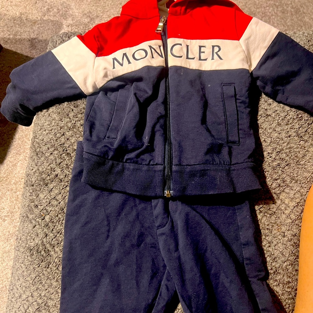 Moncler little boy sweatsuit 12 months.